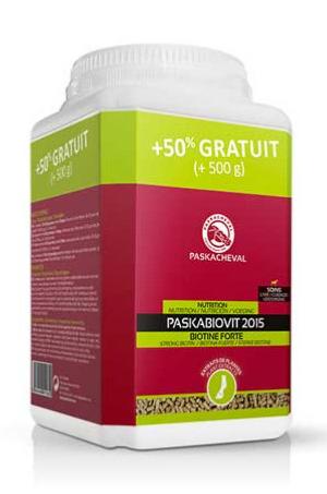 Paskabiovit 2015 : Biotine forte pour les pieds des chevaux + 500gr offerts