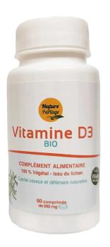 Vitamine D3 bio – 60 comprimés- pour humains